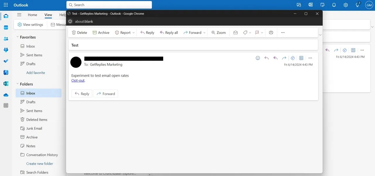 Step-7: Open email received in Microsoft mailbox